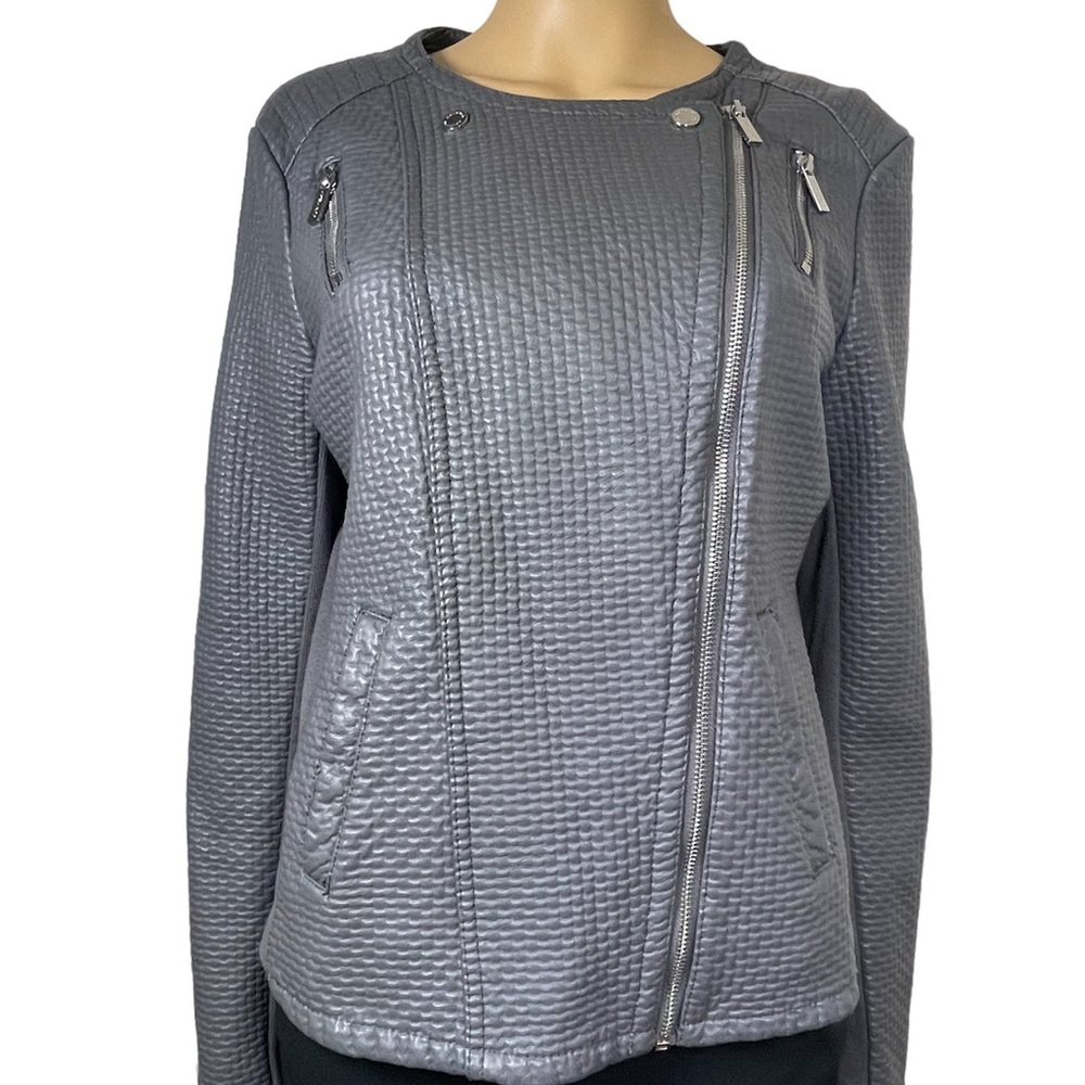 Calvin Klein Gray Faux Leather Jacket
